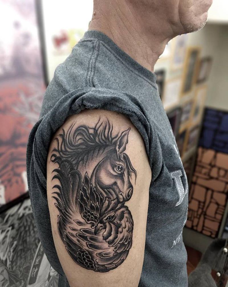 生肖纹身纹身图片_手臂纹身图案