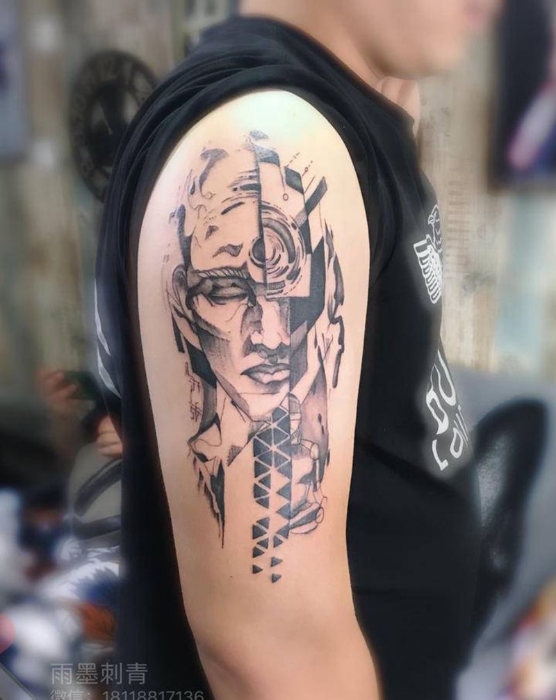 点纹身图片_手臂点刺纹身图案