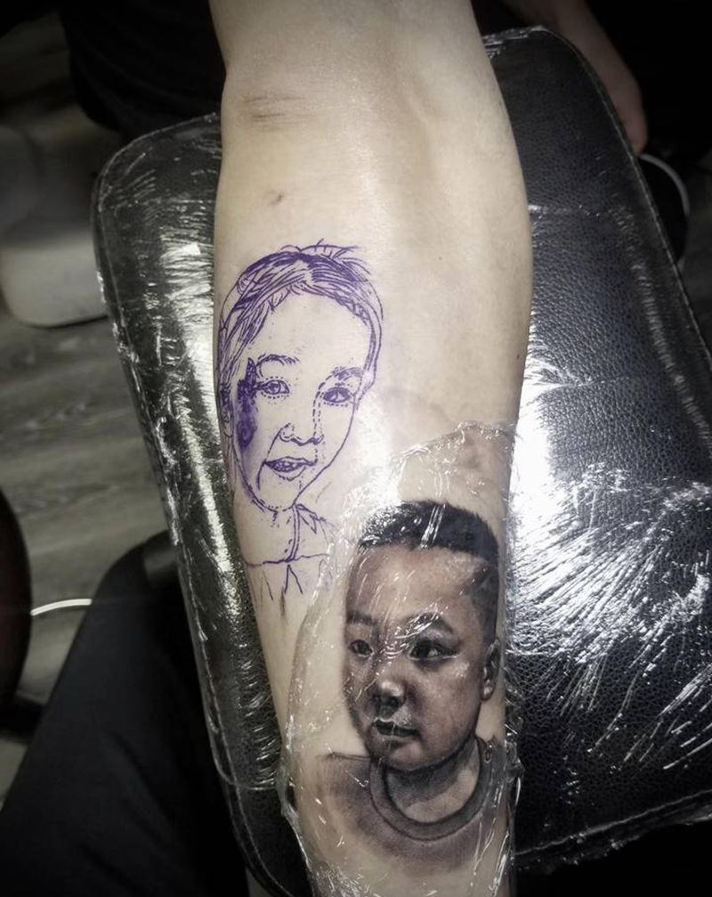 肖像纹身图片_手臂欧美写实纹身图案