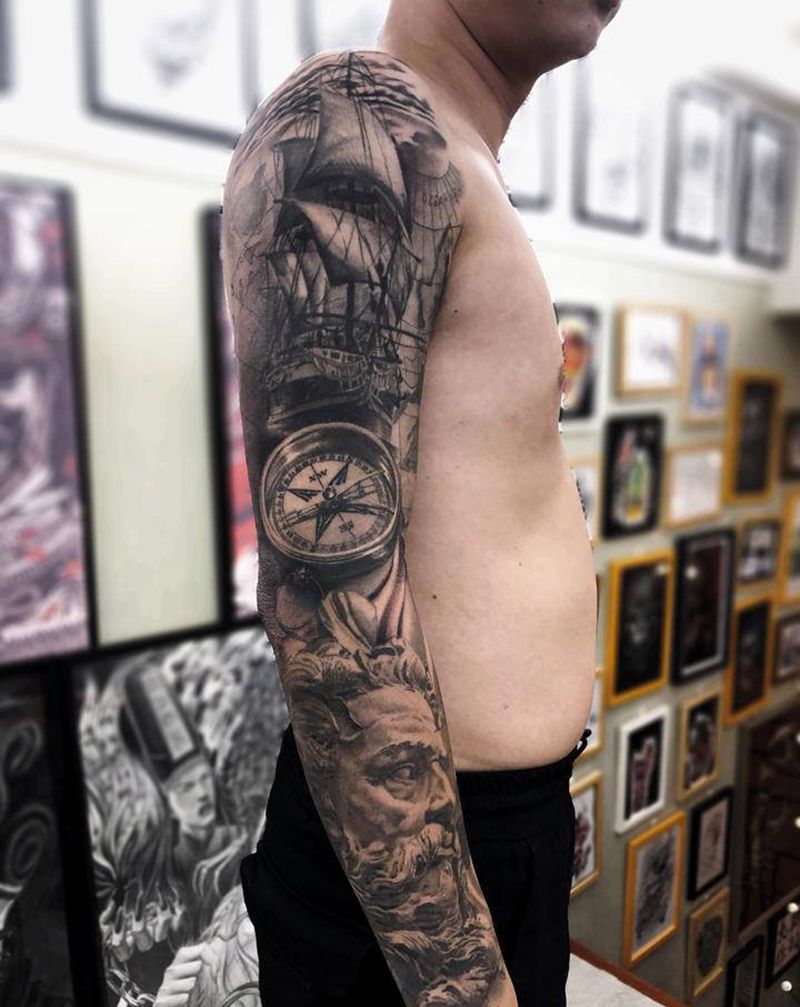 写实花臂纹身图片_手臂欧美写实纹身图案