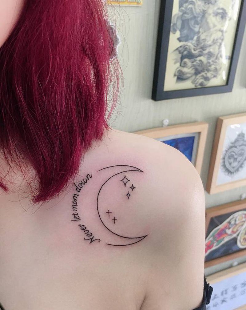 小清新纹身图片_肩部纹身图案