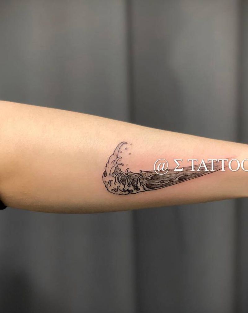 浪花纹身图片_手臂纹身图案