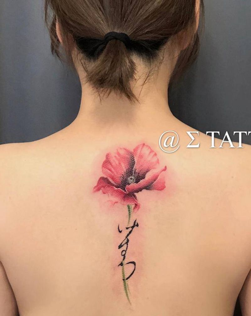 水墨纹身图片_背部水墨纹身图案