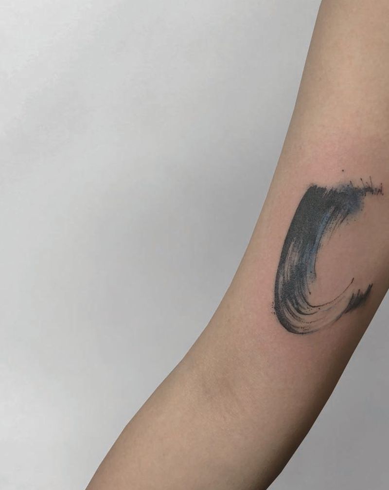 一鸣 / 2020纹身图片_手臂水墨覆盖纹身图案