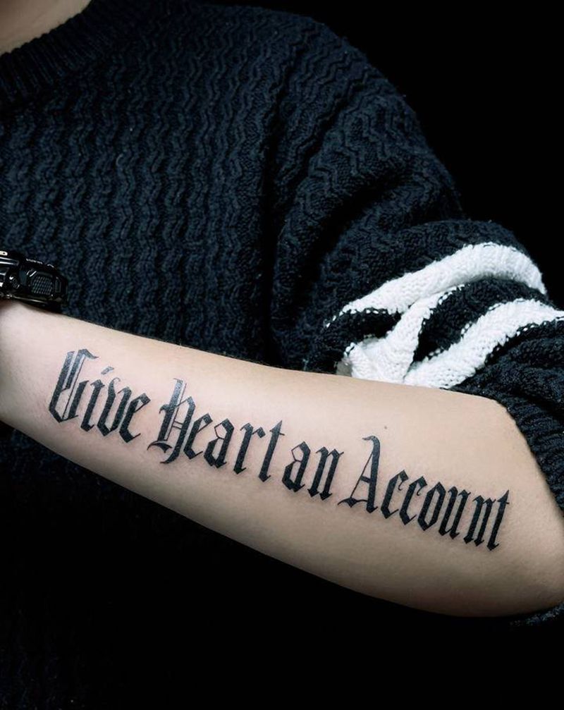 哥特字体纹身图片_手臂纹身图案