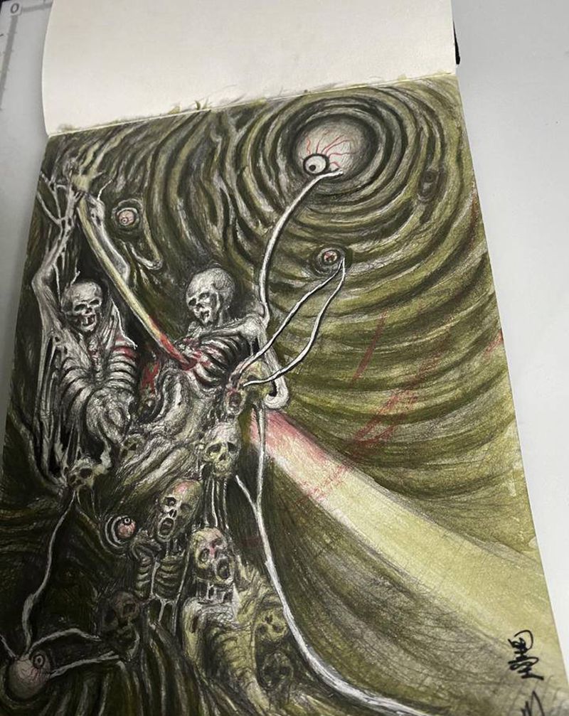 破纹身图片_欧美写实新传统骷髅纹身图案