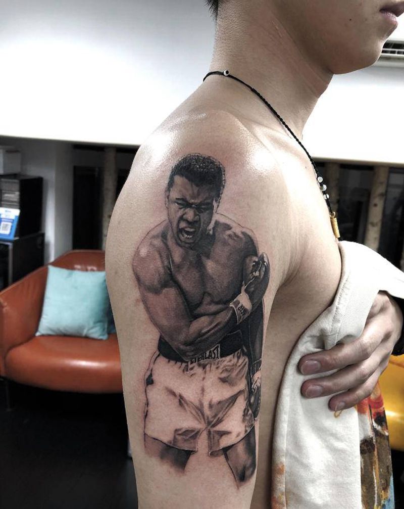 阿里纹身图片_手臂欧美写实纹身图案