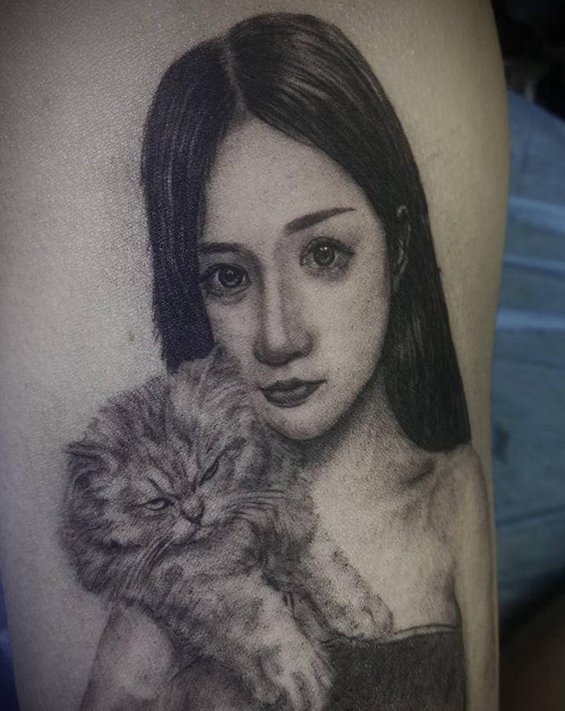 肖像纹身图片_欧美写实新传统纹身图案