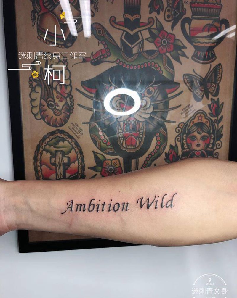 英文小清新纹身图片_手臂花体字英文小清新纹身图案