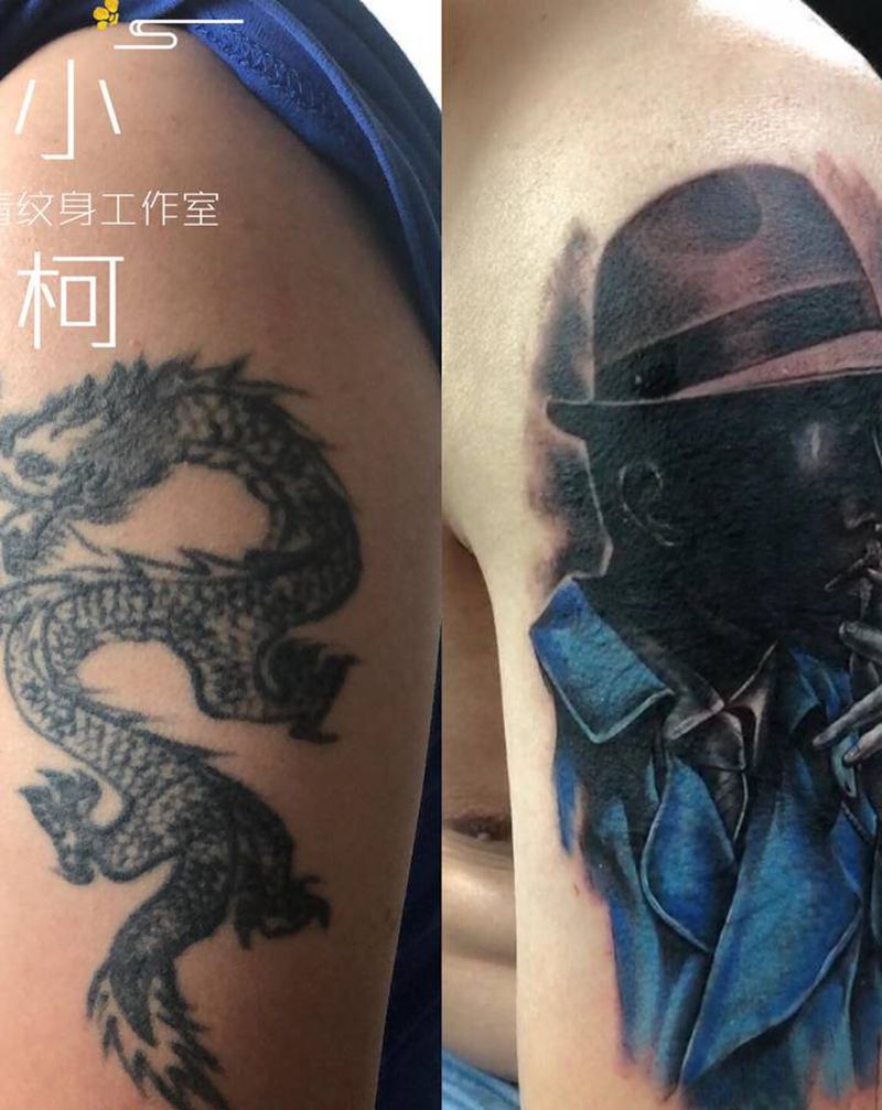 写实肖像遮盖老纹身纹身图片_手臂欧美写实肖像写实纹身图案