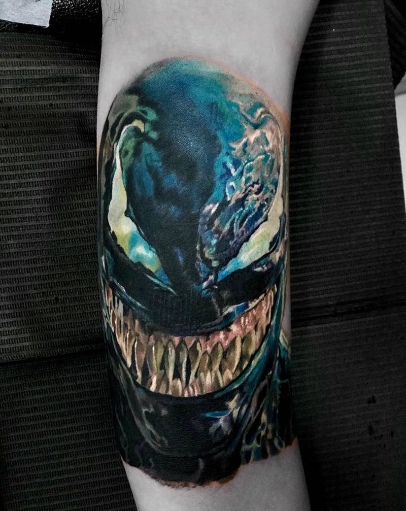 毒液 遮盖旧纹身纹身图片_手臂欧美写实纹身图案