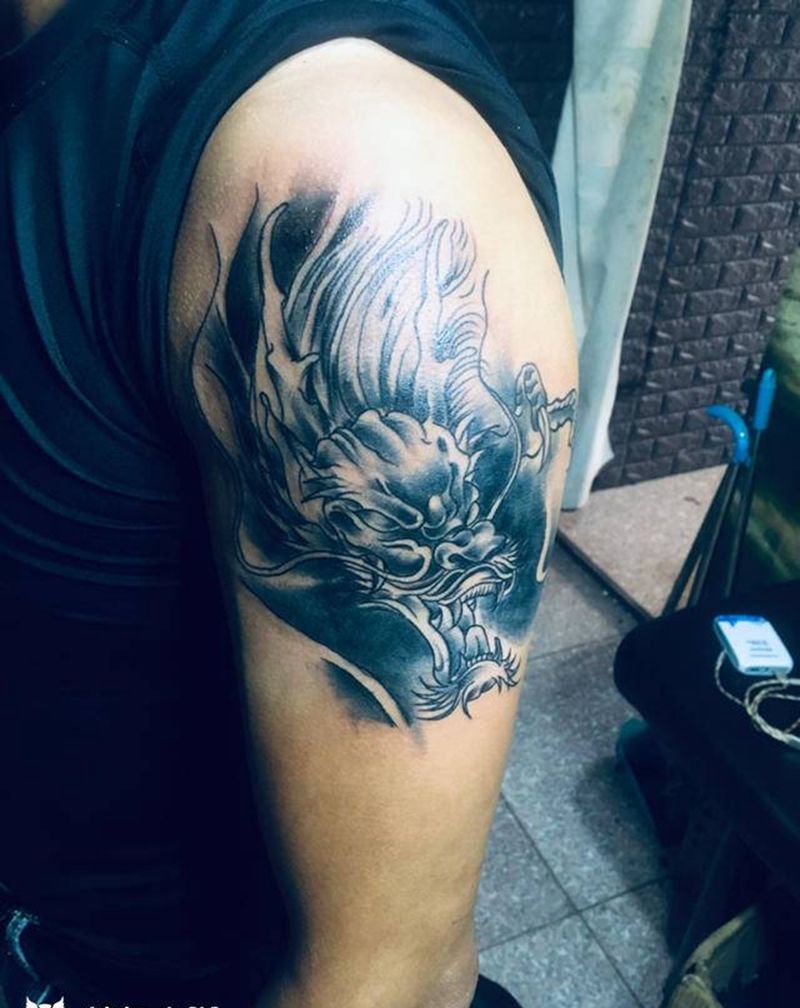 龙头纹身图片_手臂纹身图案