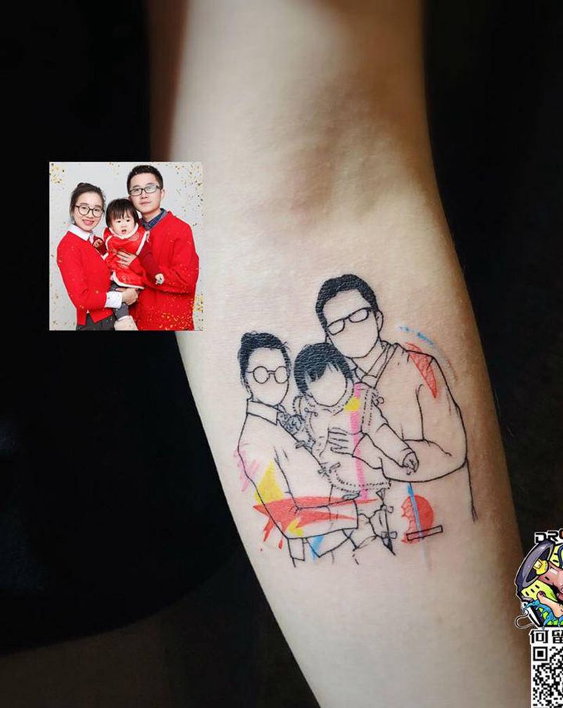 家人纹身图片_手臂纹身图案