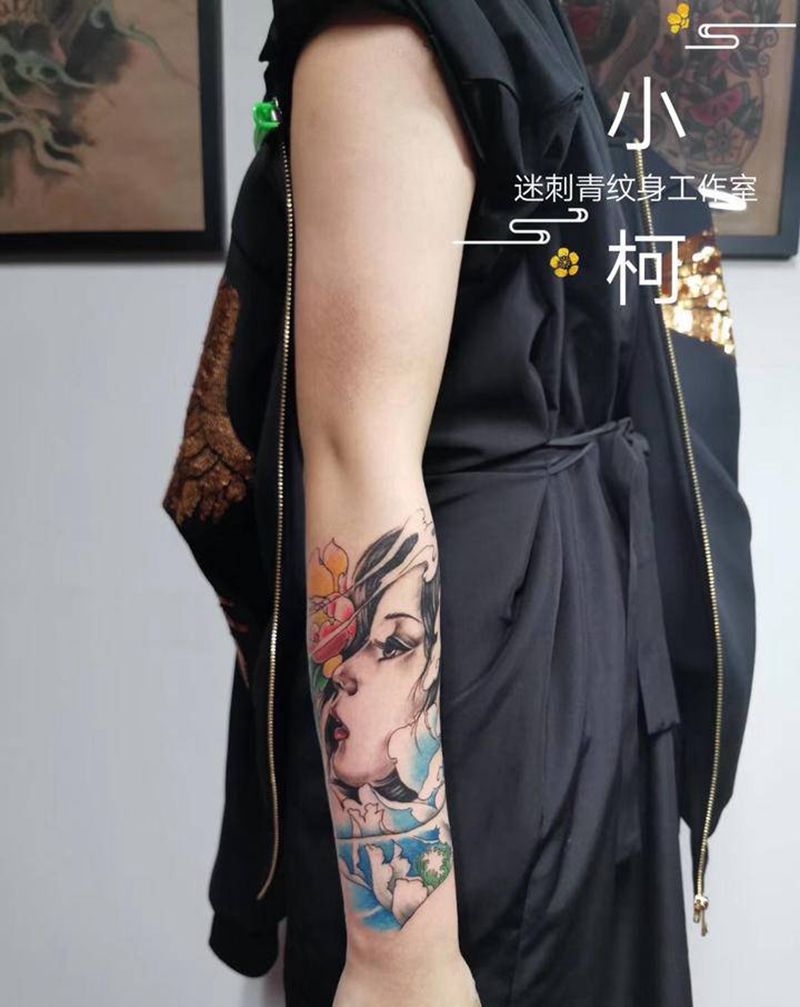 艺伎纹身图片_手臂手部新传统老传统艺妓艺伎花旦纹身图案
