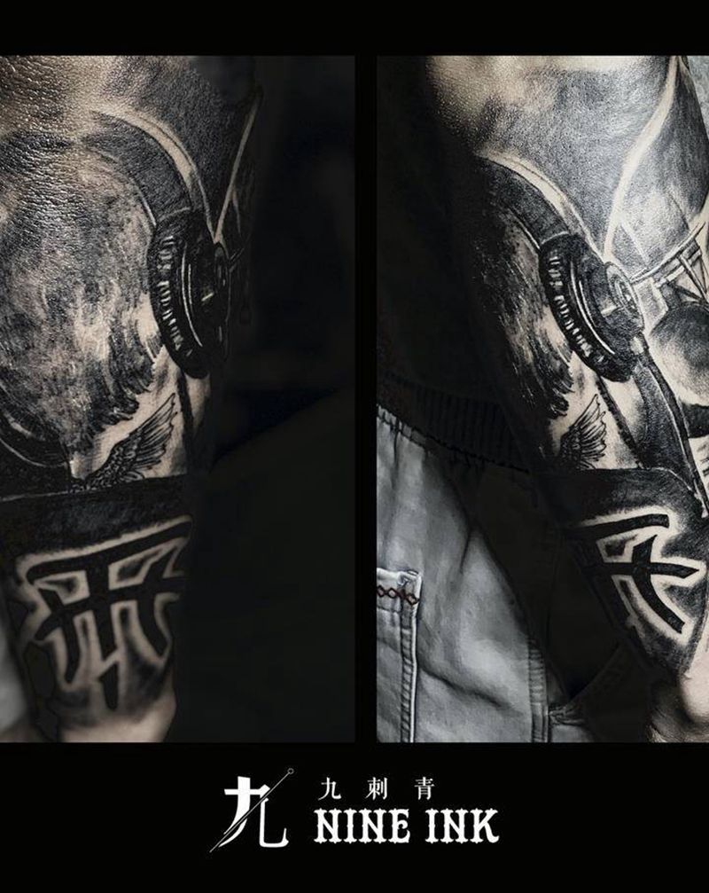 Justin纹身图片_手臂欧美写实纹身图案