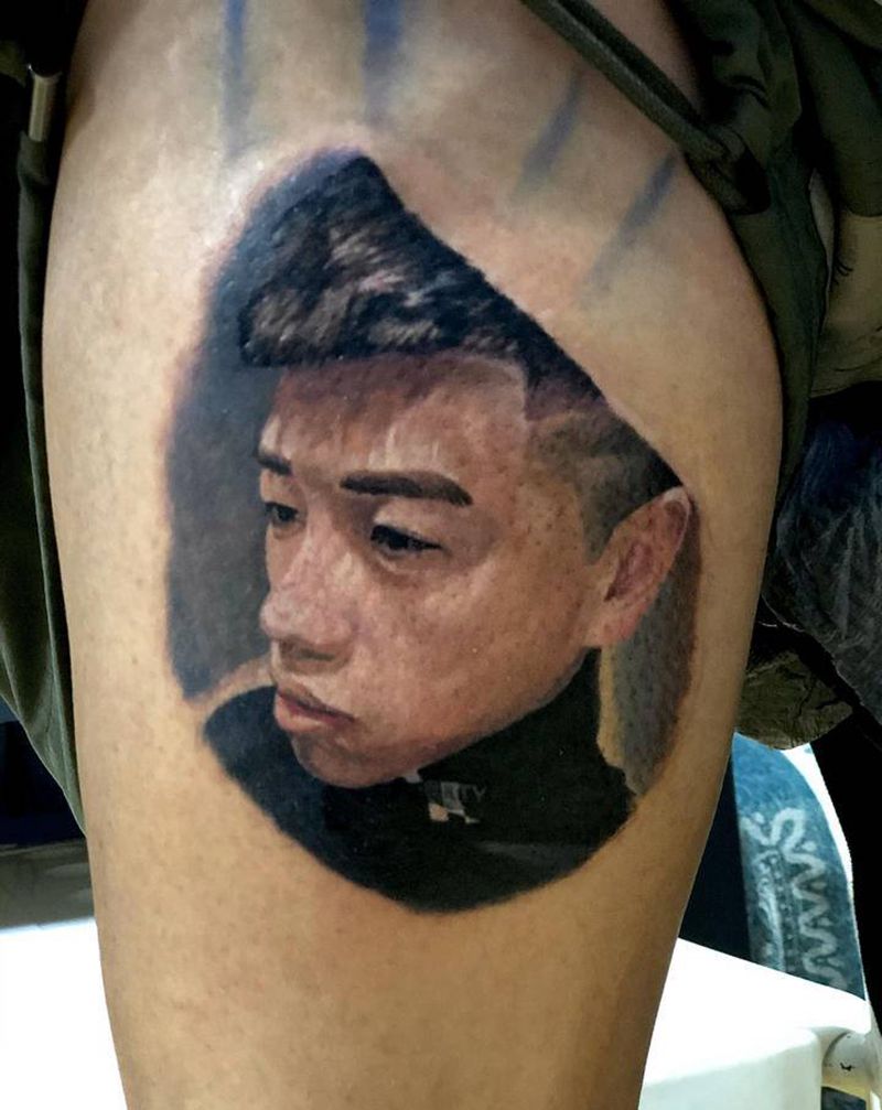 老公头像纹身图片_欧美写实纹身图案
