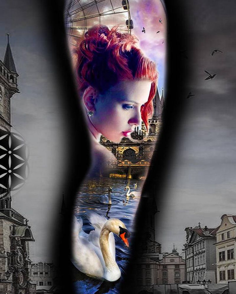 彩色写实设计纹身图片_设计纹身图案