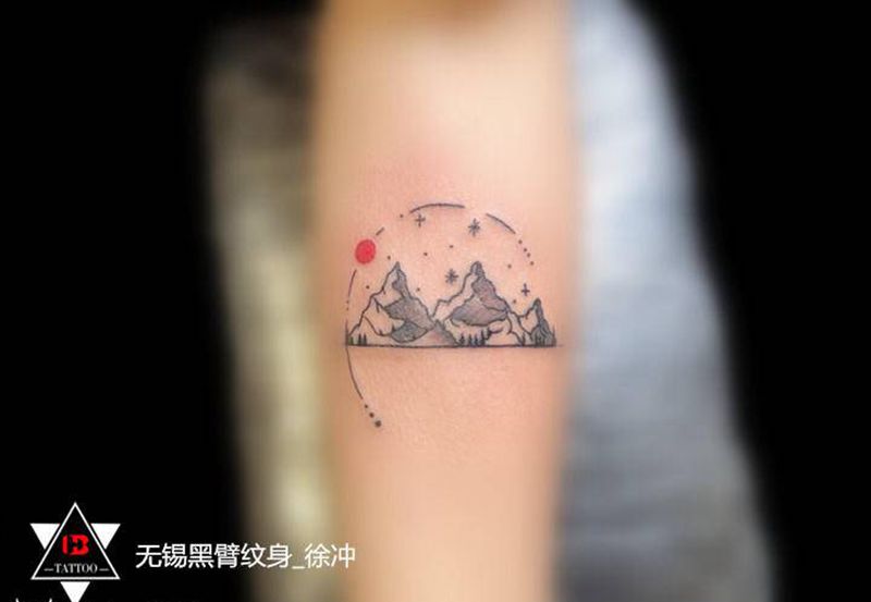 【小清新】·几何纹身图片_手臂背部点刺几何小清新校园学生纹身图案