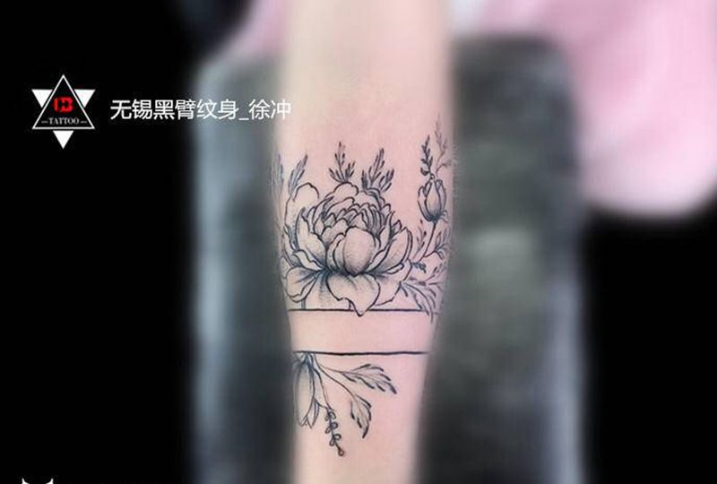 【臂环】·素花纹身图片_手臂手部图腾几何素花臂环小清新纹身图案