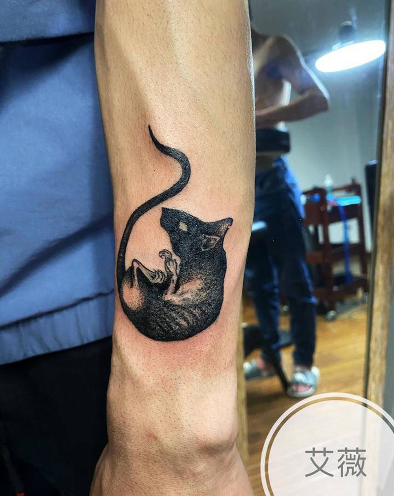 老鼠纹身图片_手臂欧美写实New School老鼠暗黑鼠纹身图案