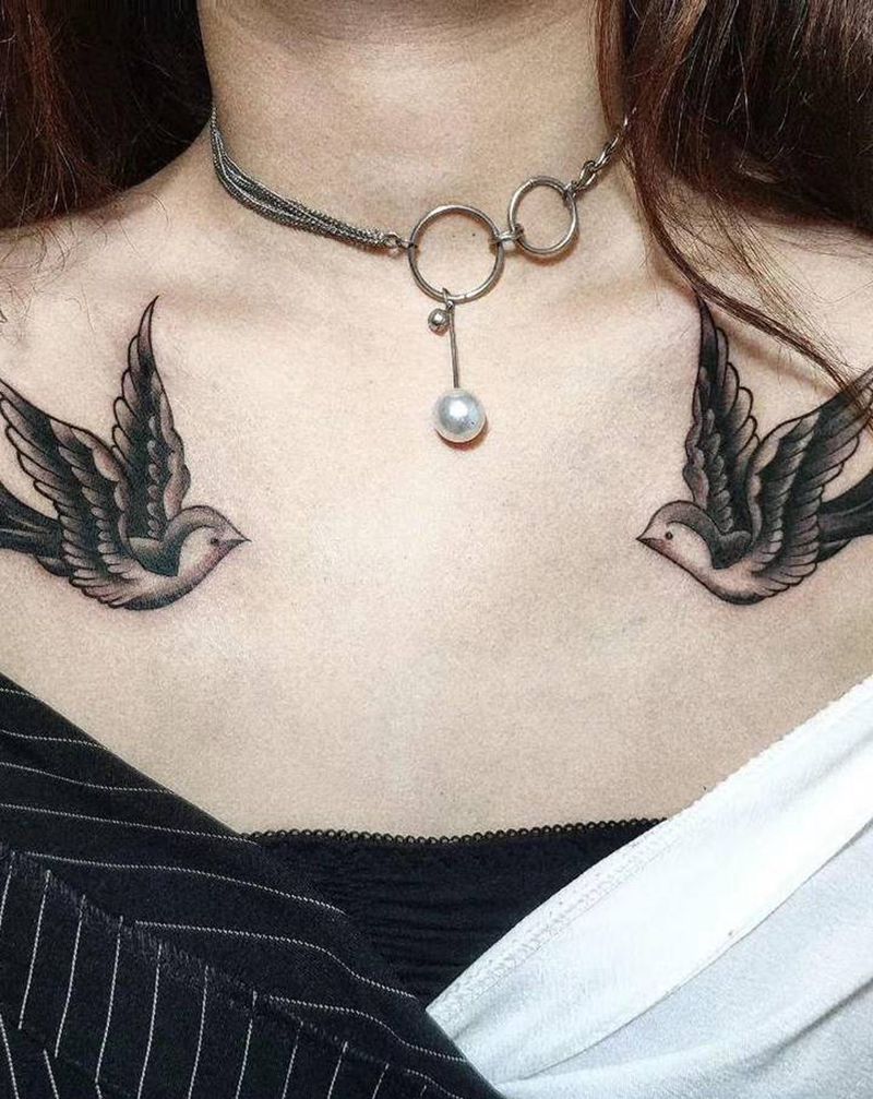 燕纹身图片_New School纹身图案