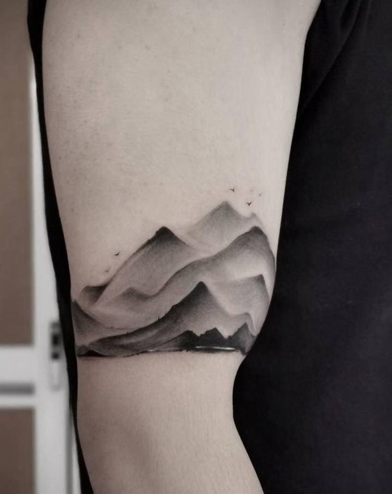 水墨纹身图片_手臂纹身图案