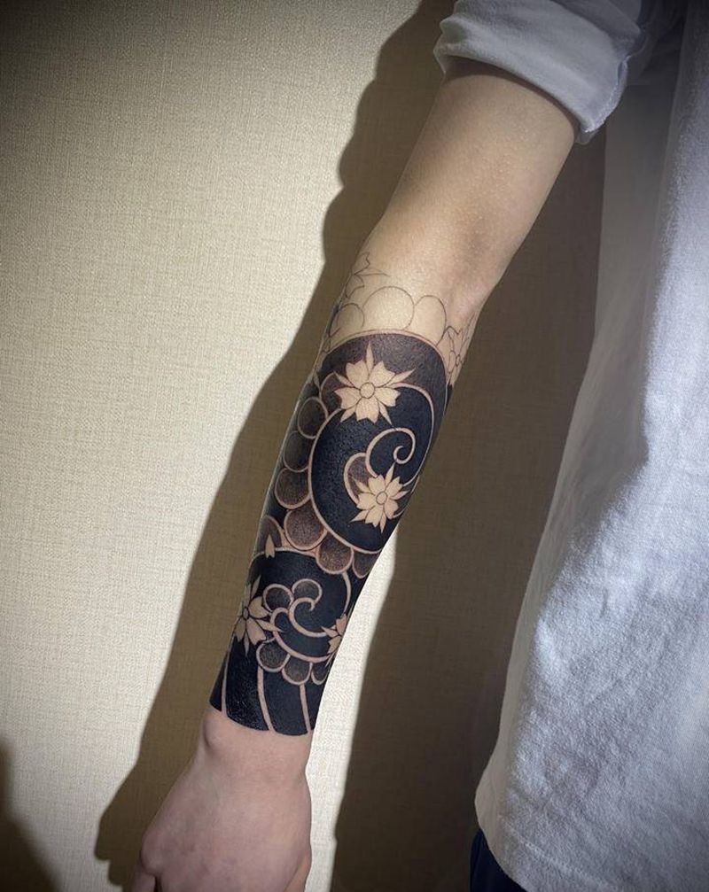 樱花传统纹身图片_老传统纹身图案