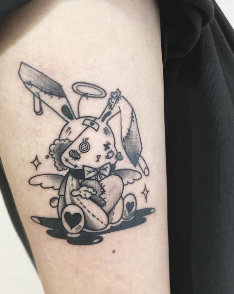 兔子纹身图片_手臂纹身图案