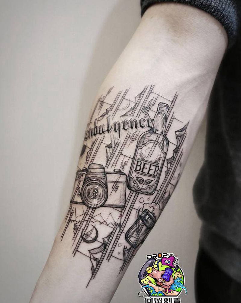 胶卷纹身图片_手臂图腾纹身图案