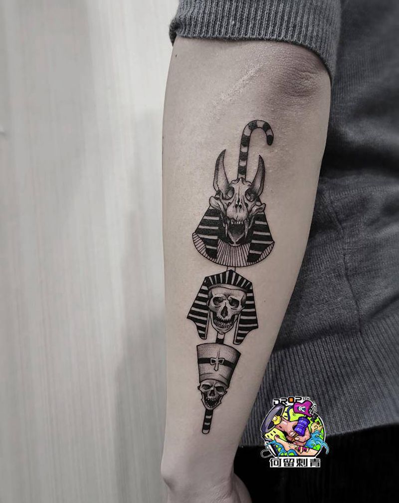 法杖纹身图片_手臂新传统欧美写实纹身图案