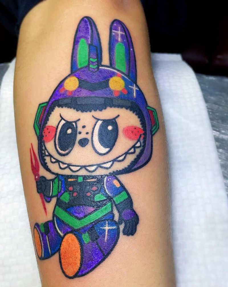 EVA版labubu纹身图片_手部手臂New School卡通纹身图案