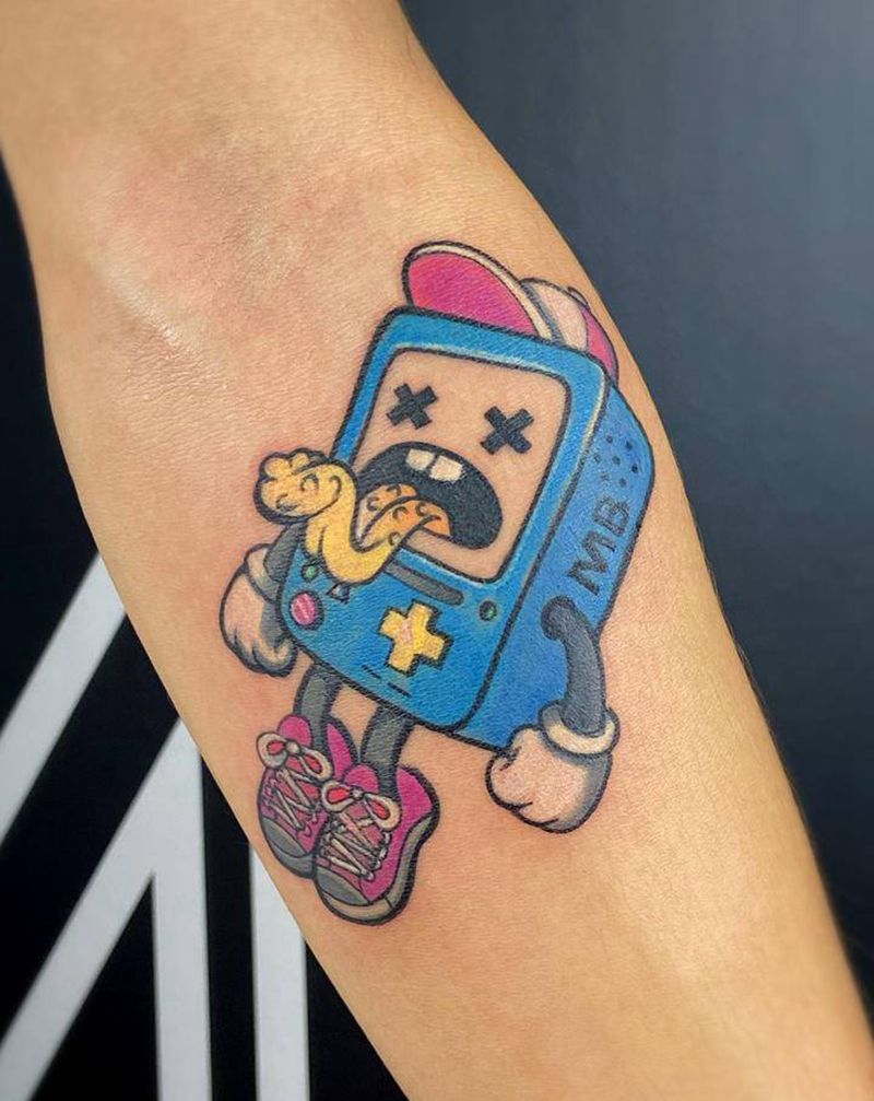 机器人纹身图片_手部New School卡通可爱纹身图案