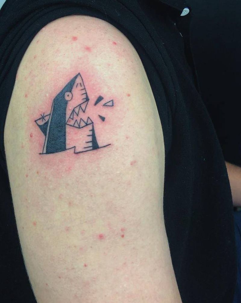 black work纹身图片_手臂几何纹身图案