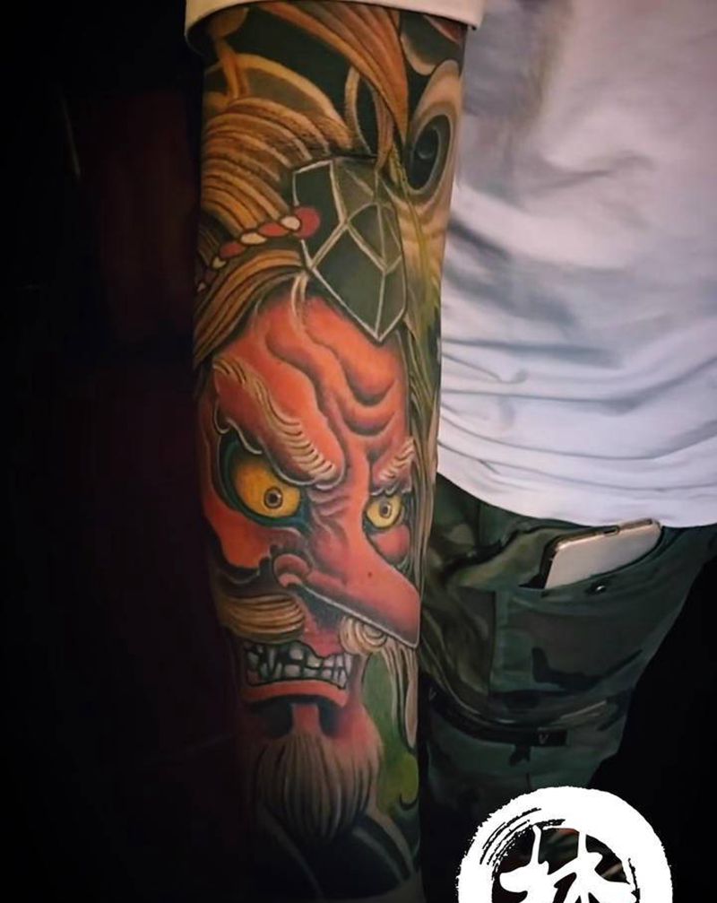 天狗纹身图片_手臂新传统New School纹身图案