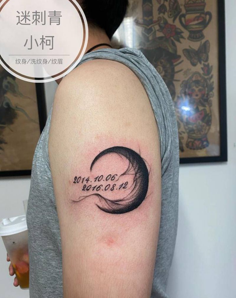 月亮纹身图片_手臂暗黑暗黑月亮月亮纹身图案