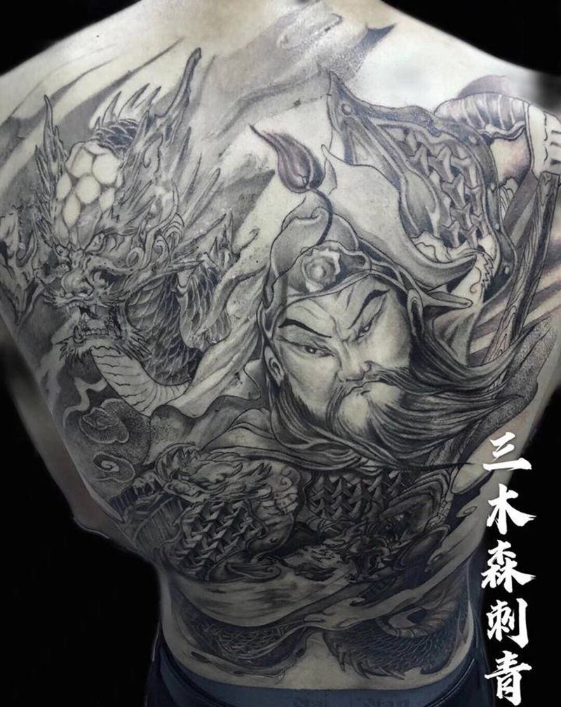 《关羽》纹身图片_背部新传统纹身图案