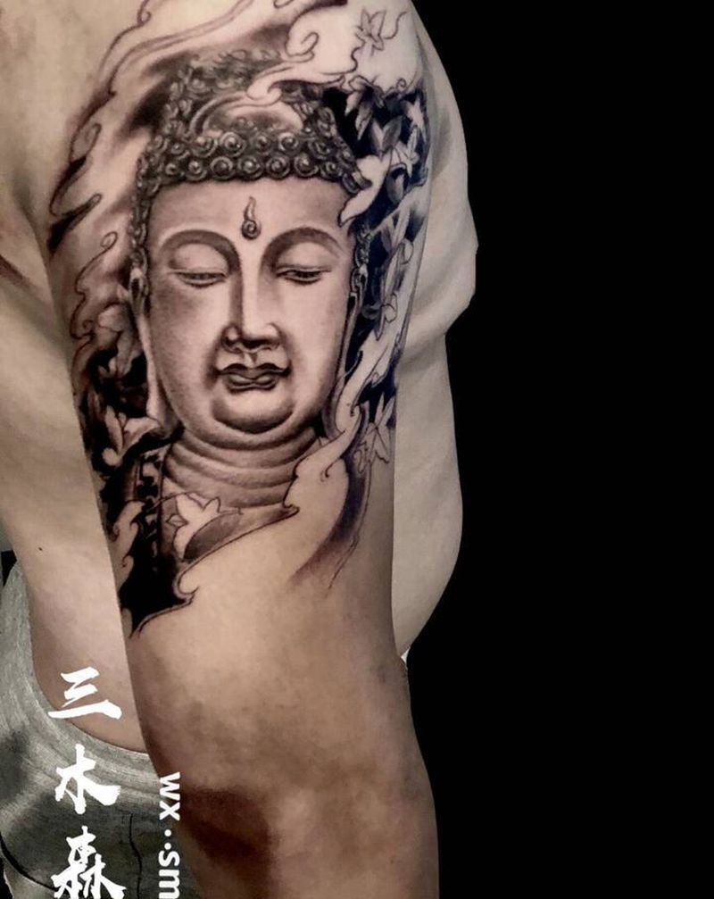 佛纹身图片_手部新传统纹身图案