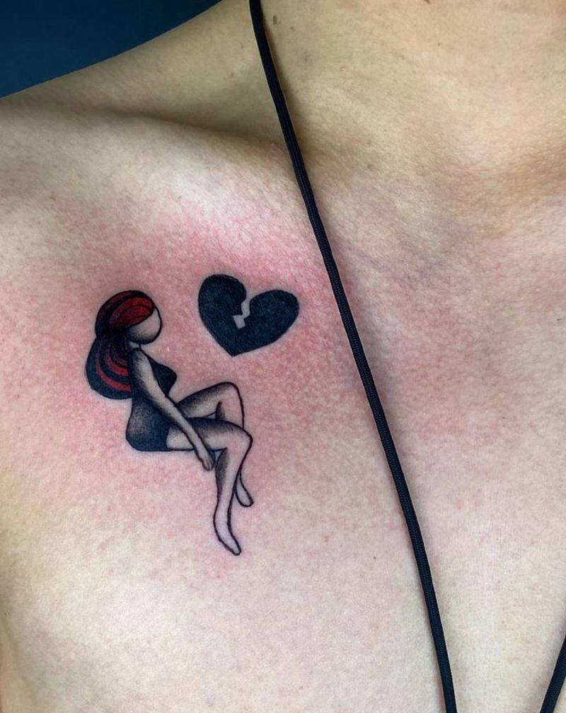 游戏脸色同款四库纹身图片_胸部Old School纹身图案