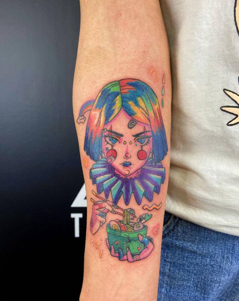 动漫卡通人物纹身图片_手臂New School新传统纹身图案