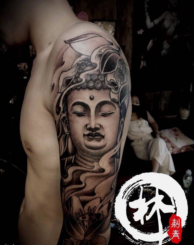 佛纹身图片_手臂新传统纹身图案