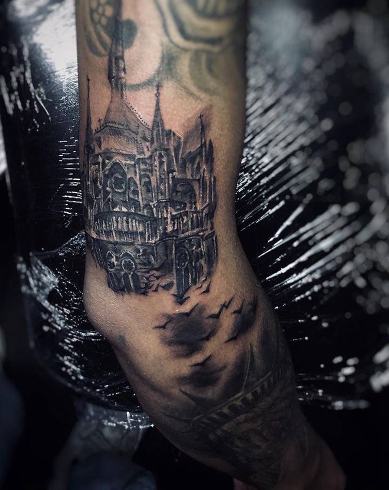 写实拼接纹身图片_手臂纹身图案