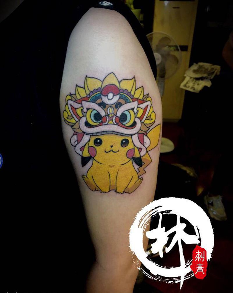 皮卡丘纹身图片_手臂纹身图案