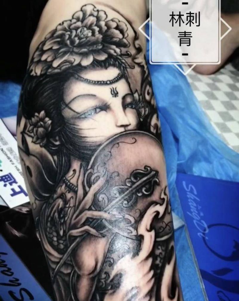 林刺青 近期作品纹身图片_手部腿部新传统纹身图案