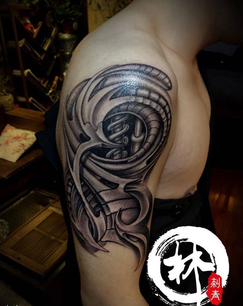 生化机械纹身图片_手臂纹身图案