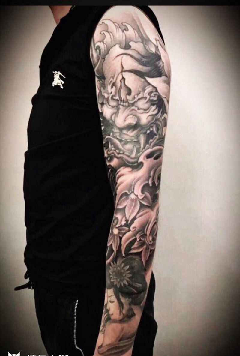 林刺青作品纹身图片_手臂新传统纹身图案