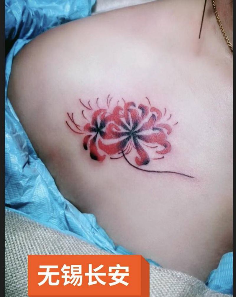 林刺青 作品纹身图片_胸部手臂水墨新传统纹身图案