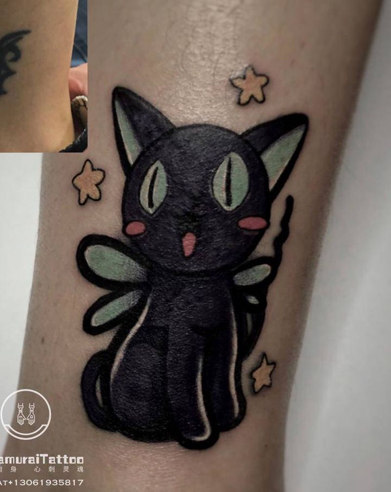 月见黑遮盖纹身图片_New School纹身图案