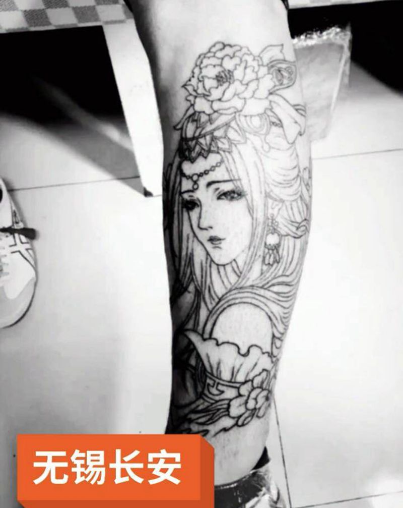 近期作品纹身图片_手臂腿部新传统纹身图案