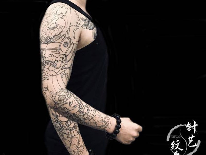 武士纹身图片_老传统纹身图案