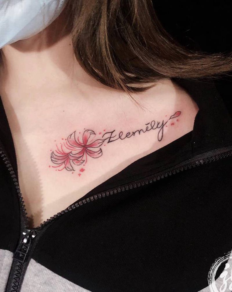 锁骨控纹身图片_胸部纹身图案